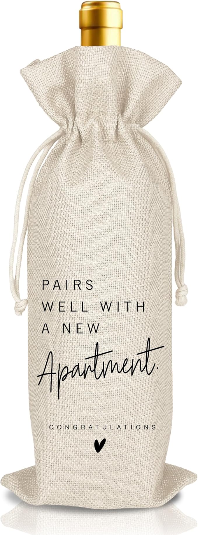 New Apartment Housewarming Gifts Pairs Well with a New Apartment Wine Gifts Bag First Home Gift Housewarming Party Decorations House Warming Gift for Women Men Couple Reusable Wine Wrap Bag (A21)