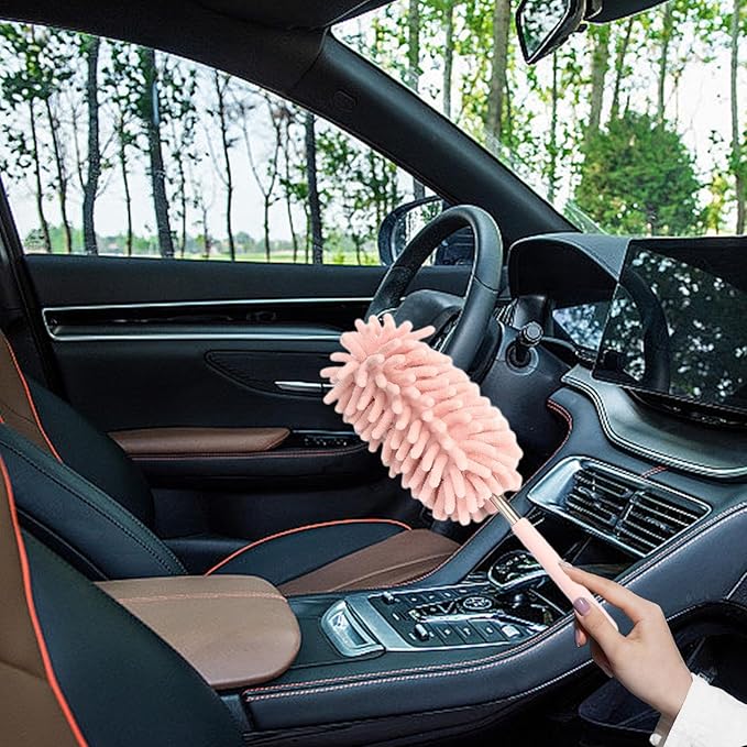 Microfiber Duster - Extendable Feather Duster | Extendable Duster | Feather Dusters for Cleaning | Microfibre Duster Brush | Long Duster Microfibre Duster with Handle for Car, Window, Furniture