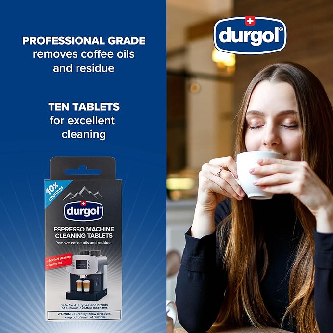 Durgol Espresso Machine and Coffee Maker Cleaning Tablets, 10 count (Pack of 2)