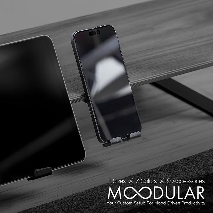 ULTRARM Moodular Phone Stand Add-On for Slide Rails, Do Not Use Alone | Accessory Only, Convenient Access, Hands-Free Viewing, Durable & Stable, Space-Saving, Metal, Felt-Liner, Black, MSA-PS