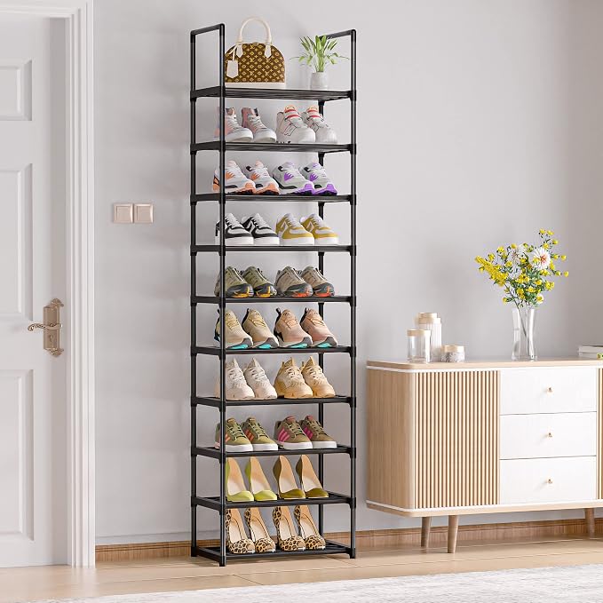 OYREL Sturdy Metal Organizer for Narrow Closets, Shoe Shelf Stand