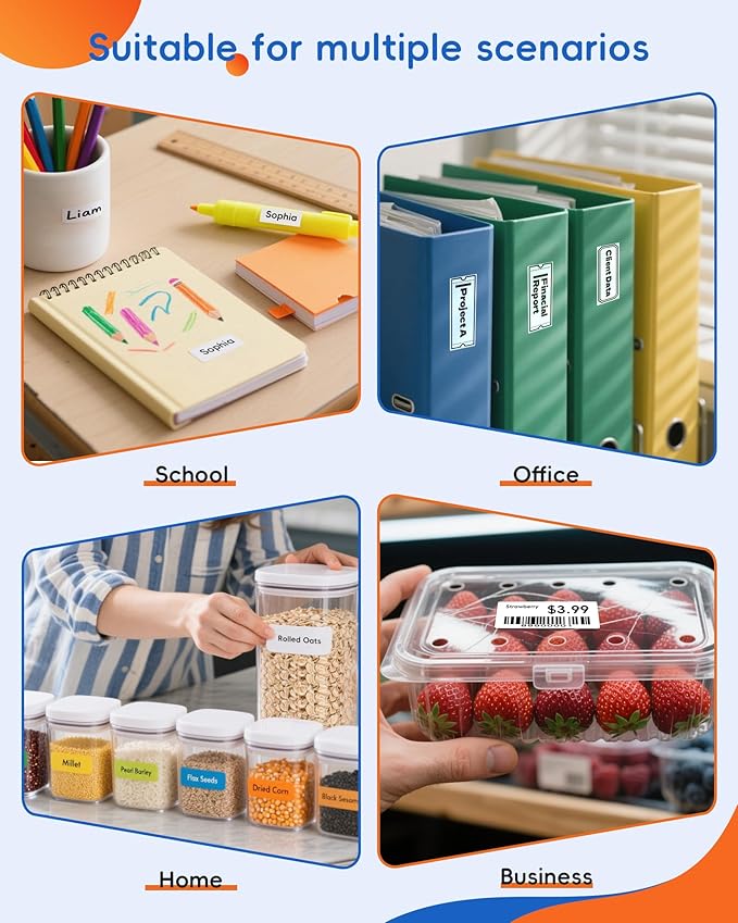 Label Maker Machine with 3 Tapes, D11s Bluetooth Label Maker Waterproof Labels, Portable Mini Label Printer with Various Templates for Home Office School, White