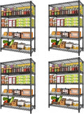 5 Tier Wire Metal Shelving: Adjustable Pantry Storage Shelves, NSF Bakers Rack Heavy Duty Garage Shelving Unit, Utility Shelf Organizer for Closet, Kitchen, 72" H x 36" W x 14" D, 4 PCS