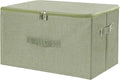 ANMINY Storage Bins with Zipper Lids 36 Qt Lidded Fabric Storage Boxes Baskets Cubes with Handles Collapsible Washable Cotton Linen Closet Shelf Clothes Organizer Containers - Green, Large