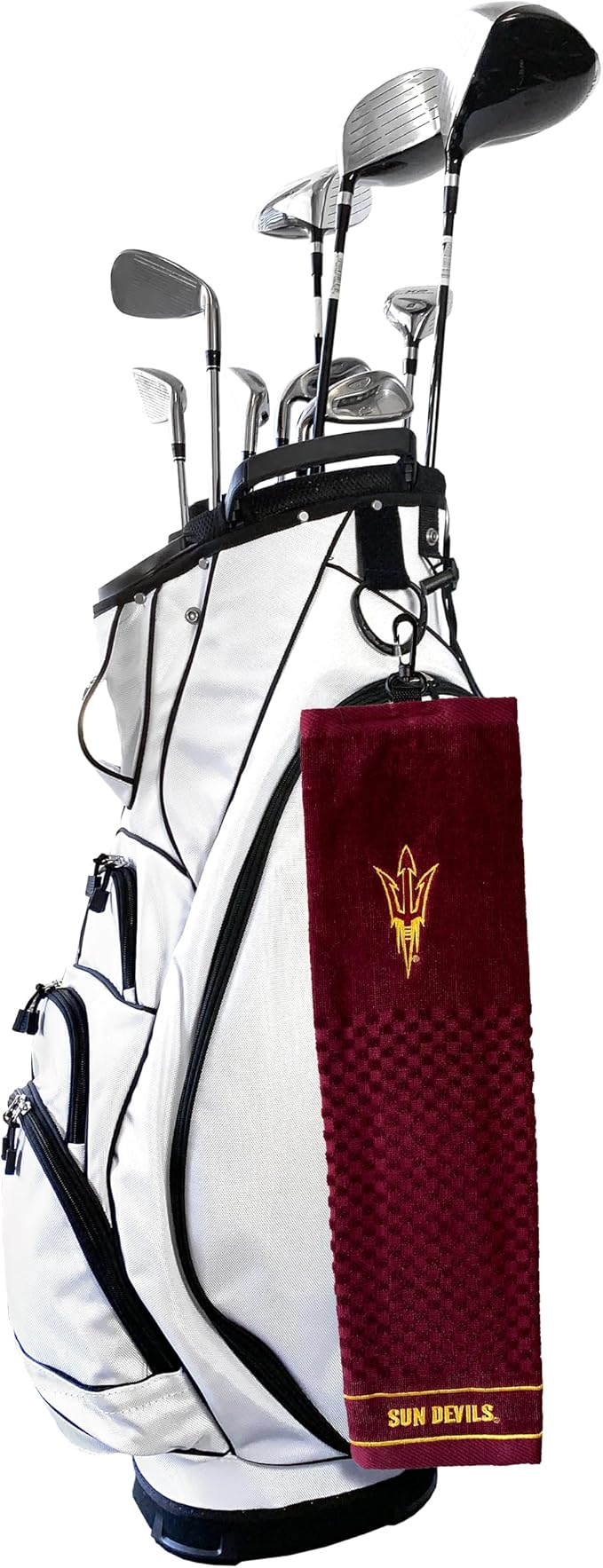 Team Golf NCAA Arizona State Sun Devils Embroidered Golf Towel Embroidered Golf Towel, Checkered Scrubber Design, Embroidered Logo