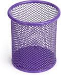 Tamaki Pen Holder Cup for Desk, Wire Mesh Pencil Cup Holder, Purple | Pen Cup for Desk Office Pen Organizer