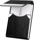 Business Card Holder with Magnetic Closure, Slim Metal PU Business Card Case for Men Women, 3.7 x 2.3 inches RFID Blocking Credit Cards Holder for Pocket or Bag Storage, Black