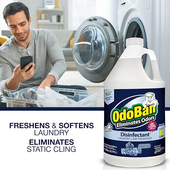 OdoBan Disinfectant Concentrate and Odor Eliminator, Made in the USA, Night Ice Scent, 4 Gallons