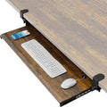 AX WABER Keyboard Tray Under Desk Pull Out with Extra Sturdy C Clamp Mount System, 32.8 (38 inch Including Clamps) x 12 Inch Slide-Out Platform Computer Drawer for Typing Vintage AX01WG202