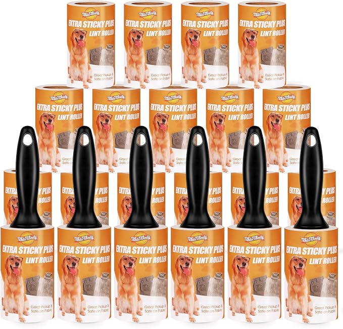Extra Sticky Lint Roller, Mega Value Set 21 Pack for Pet Hair Removal, Lint Rollers for Pet Hair Extra Sticky, Dog & Cat Lint Remover for Clothes, Furniture, Carpet