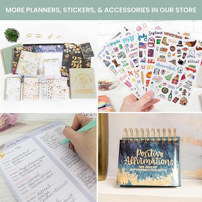 bloom daily planners 2025-2026 (8.5" x 11") Academic Year Day Planner (July 2025 - July 2026) - Aesthetic Weekly & Monthly Dated Agenda Organizer with Stickers - Brushed Beige