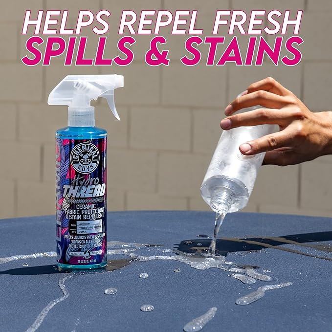 Chemical Guys Carpet & Upholstery Stain & Spot Remover and Ceramic Protectant Bundle with (1) 16 oz Lightning Fast Stain Extractor and (1) 16 oz HydroThread Ceramic Protectant