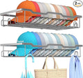 Nicetree Hat Racks for Baseball Caps Wall - Metal Hat Organizer for 48 Baseball Caps Holder, 2 Pack Hat Storage Organizer for Closet, Bedroom, Living Room