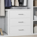 BOLUO Closet Drawers White Fabric 3 Drawer Dresser for Closet Organizers and Storage Bedroom Dorm Modern