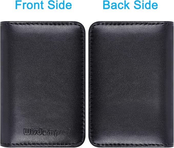 Wisdompro Business Card Holder, 2-Sided Folio Name Card Case | PU Leather Credit Card Holder Wallet with Magnetic Shut, Ultra Slim and Thin, for Business Cards & ID Cards, Men and Women