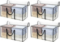 CONGREGATE 4 Pack Extra Large Moving Bags with Zippers and Carrying Handles, Heavy-Duty Storage Tote Moving Boxes for Space Saving, Semi-Transparent 97L/25.6Gal (28.7"x13.7"x15")