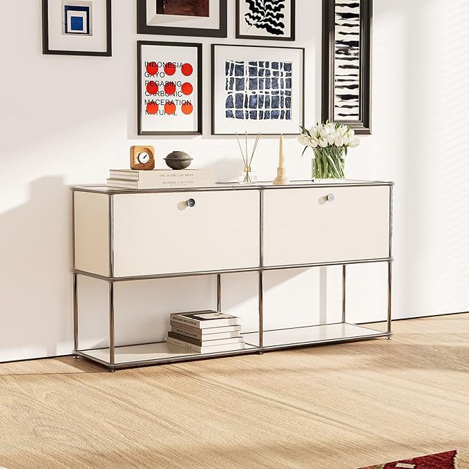 Modern Storage Cabinet Sideboard Versatile Free-Standing Organizer Cabinets for Home Office, Living Room, Bedroom, Kitchen, Garage