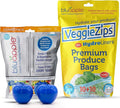 Bluapple Produce Saver Ethylene Gas Absorber - Fresh Fruit & Vegetable Storage with VeggieZips Humidity Control Storage Bag, Kitchen Must Haves, Produce Storage, Minimizes Waste, BPA Free - Value Pack