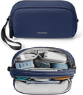 tomtoc Electronic Organizer Travel Case, Water Resistant Dual Compartment Tech Pouch Cable Organization Storage Bag for Charger, Cord, Phone, Hard Drive, Power Bank, Accessories Travel Essentials | Water Resistant Cable Pouch Storage Bag for Charger, C...