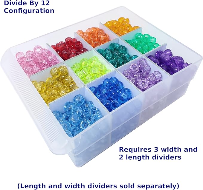 (24-Pack) Large Drawer Configurable Width Dividers compatible with Akro-Mils Plastic Storage Craft Cabinets, (Dividers Only)