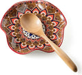 Miamolo Spoon Rest for Stove Top, 5.3in Spoon Holder Utensil Rest, Ceramic Spoon Rests for Kitchen Counter Bohemian Style Cooking Gift for Housewarming