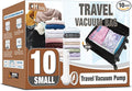 Travel Vacuum Bags with Electric Pump, Vacuum Travel Bags for Luggage and Suitcase, Clothes Clothing, Small 10 Pack