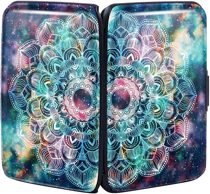 Credit Card Holder for Women,RFID Blocking Slim Hard Mini Card Case ID Case Travel Wallet Nebula