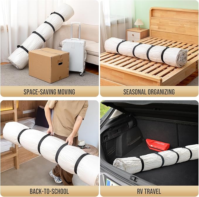 TAILI Mattress Vacuum Storage Bag, Twin/Twin-XL Foam Mattress Vacuum Bag with 4 Straps, Sealable Bag for Memory Foam, Latex, Easy Moving, Transport and Storage