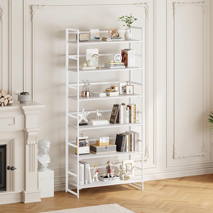 BHG Vintage Multifunctional Folding Bookshelf, No-Assembly Plant Stand Storage Rack Shelves for Home Office