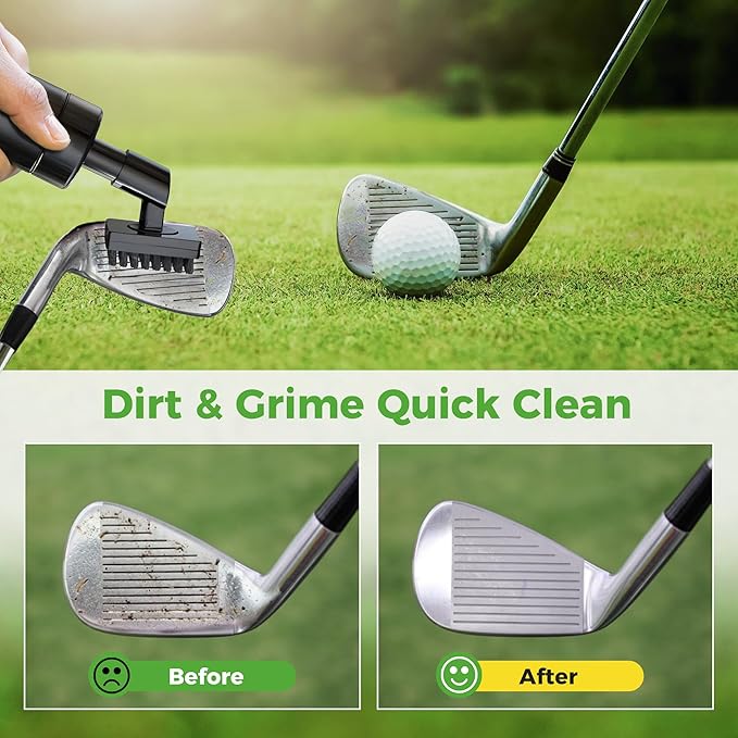 10L0L Golf Club Cleaner Brush, 2-in-1 Golf Club Cleaning Kit Includes Golf Club Brush wtih 5 oz Water Bottle & Groove Sharpener Tool, Essential Golf Accessories & Gifts for Golfers