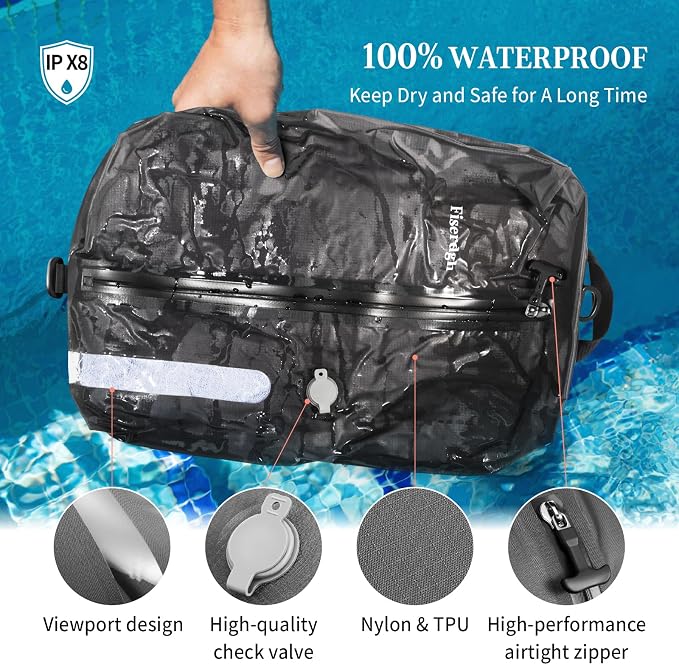Travel Sealed Compression Bag Set with Illuminated Electric Pump | Odor-Proof and Waterproof Nylon Portable Bags, Space-Saving, Suitable for Onebag Travel, Cycling Trips, Dry/Wet Separation