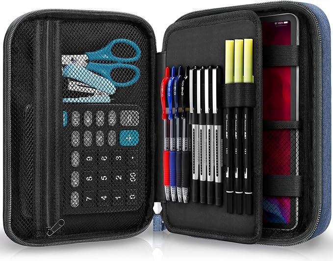 Zannaki Big Capacity Storage Pouch Marker Pen Pencil Case Simple Stationery Bag Box Art Tool & Sketch Storage Boxes for Bullet Journal Middle High School Office College Student Girl Women Adult Teen