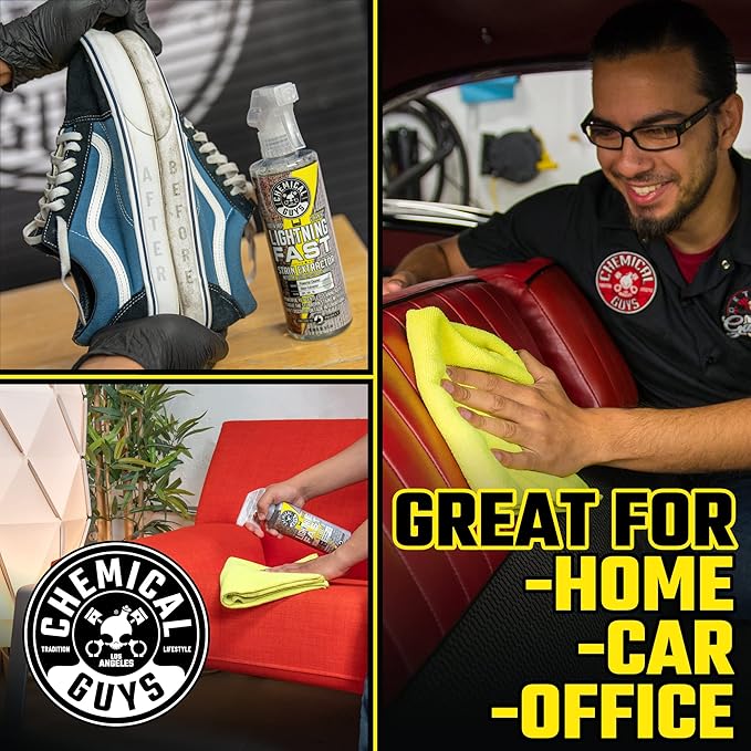Chemical Guys Carpet & Upholstery Stain & Spot Remover and Ceramic Protectant Bundle with (1) 16 oz Lightning Fast Stain Extractor and (1) 16 oz HydroThread Ceramic Protectant
