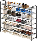 KEETDY Large Shoe Rack 6 Tier Organizer Tall Metal Shoe Organizer for Entryway Bedroom Floor Garage, Wide Shoe Shelf Storage Fits 42 Pairs Men Sneakers, Black