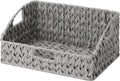 GRANNY SAYS Wicker Storage Basket for Shelves, Large Wicker Baskets with Handles, Trapezoid Woven Basket for Storage, Decorative Baskets for Gifts Empty, Gray