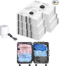 Vacuum Seal Bags for Clothing Travel and Home Storage, Travel Vacuum Bags with Electric Pump, Space Saver Compression Packing Cubes for Luggage Suitcase Bedding Blankets Clothes, 32 Combo