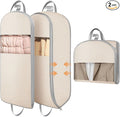 DIMJ Garment Bags for Hanging Clothes 10" Gusseted, Space Saving Compression Suit Bag Travel with Handles Window, Washable Carry Clothing Storage Cover for Dress, Coats, Jacket, Shirts,43" 2 Pack