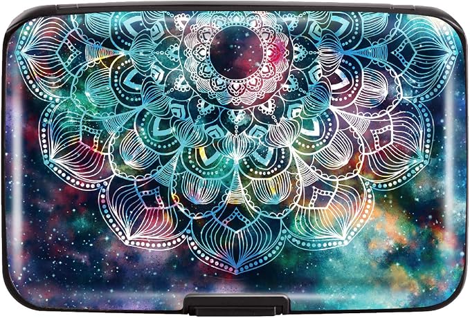 Credit Card Holder for Women,RFID Blocking Slim Hard Mini Card Case ID Case Travel Wallet Nebula