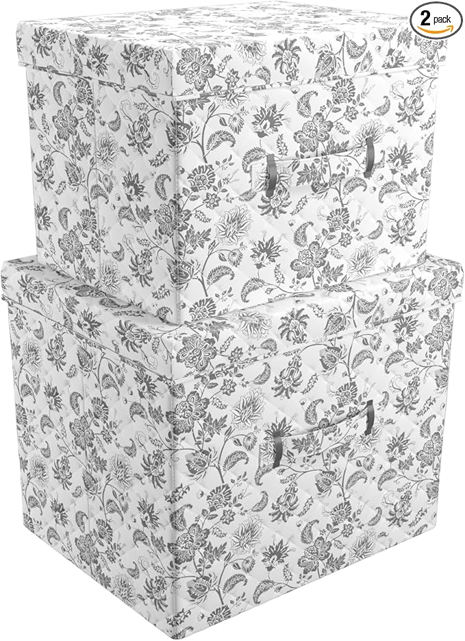 Martha Stewart Collapsible Stackable Home Storage Organization Lidded Tops