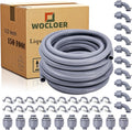 1/2 inch 150 Foot Liquid-Tight Conduit and Connector Kit, Flexible Non Metallic Electrical Conduit, With 10 Straight and 10 Angle Fittings and Pipe Strap