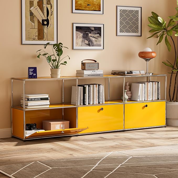 Modern Storage Cabinet Sideboard Versatile Free-Standing Organizer Cabinets for Home Office, Living Room, Bedroom, Kitchen, Garage