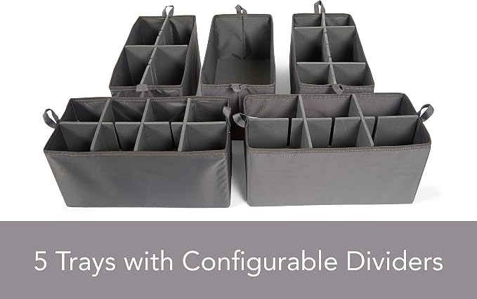 Covermates Keepsakes Hanging Shoe Organizer Set – Heavy Duty Closet Shelves for Shoes, Sweaters, and Accessories – Includes Trays with Dividers – Vertical Wardrobe Storage, Scarlett Red