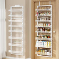 8 Tier Pantry Door Organizer, 2 IN 1 Over the Door Pantry Organizer with Metal Adjustable Baskets,Spice Rack Wall Mount or Door Organizer, Door Spice Rack for Pantry