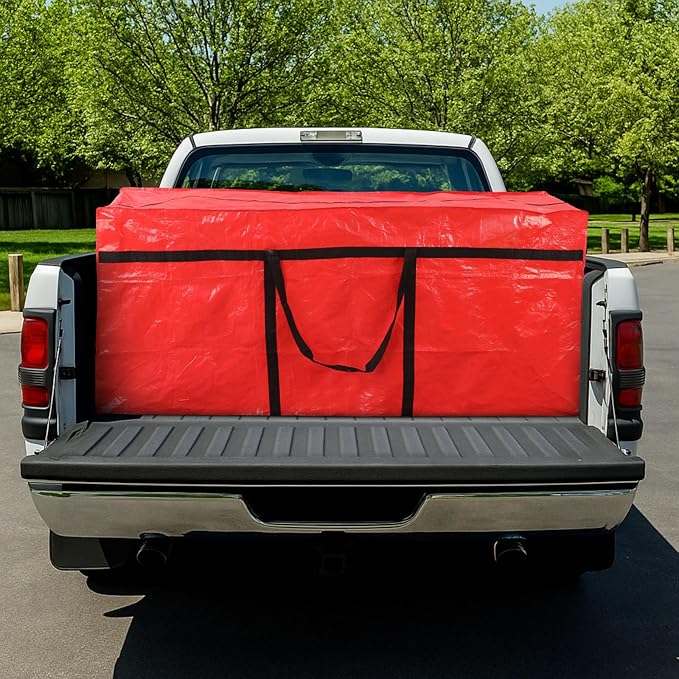 4 Pcs 149 Gallon Extra Large Moving Bags Heavy Duty Storage Bag with Strong Zipper Handle Foldable XXL Jumbo Storage Tote Packing Moving Box for College Dorm Travel Cloth Duffle (Red)