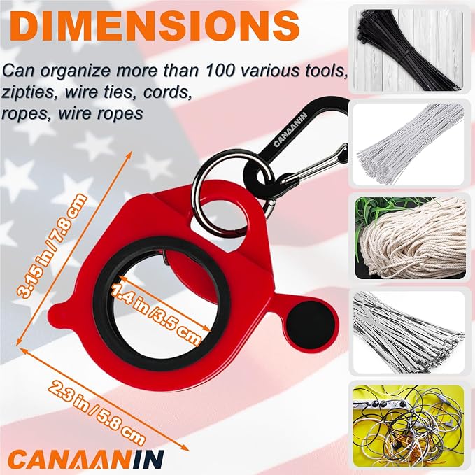 Zip Tie Holder Cable Tie Holder Heavy-Duty Colored Upgraded Carabiner Clip for Tool Belt Organized Strong Efficient for Electrician Tool Storage Reusable Portable(Pink, 2 Piece)