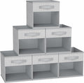 DIMJ Cube Bins, 12.2-Inch Storage Bins Cubes with Window, 6 Packs Collapsible Storage Bins with Handles, Closet Storage Baskets for Organizing Living Room, Office, Blended