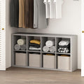 Furinno Cubic Extra Thick 8-Cube Closet Organizers and Storage, Light Grey | 14.6 x 30 x 58 in, Open Shelf Closet Storage, Closet Organizer, for Wardrobe, Bedroom, Living Room
