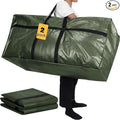 2 Pcs 66 Gallon Extra Large Moving Bags Storage Bags with Zipper and Handles Heavy Duty Duffle Bag Foldable Tote Bag for College Dorm Travel Clothes Blankets Bedding Moving(Army Green)