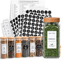 388 Pcs Spice Jar Labels Set- Stickers Waterproof Preprinted Pantry Labels with Blank Label, Black & White Stickers for Kitchen Jars Food Containers Spice Organizers Storage Bins
