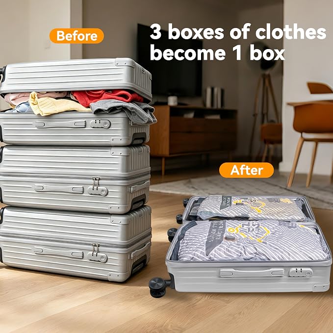 15-Pack Vacuum Bags for Travel with Wireless Rechargeable Pump, Carry-on Size Compression Packing Bags for Luggage & Suitcase, Space Saver for Clothes & Clothing, 15 Combo Travel Size, Fast 3S Vacuum